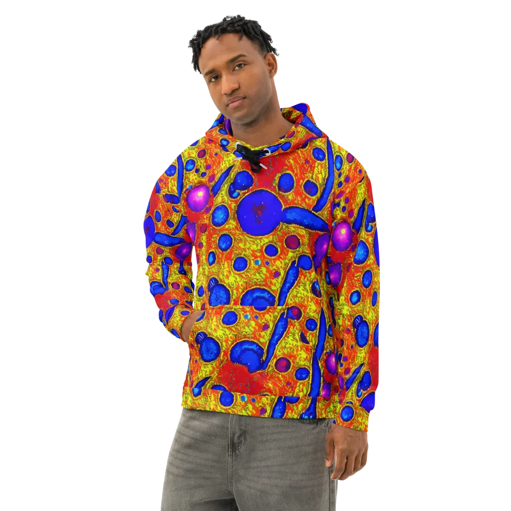 Cobalt Lava on Cotton Hoodie — Left Front