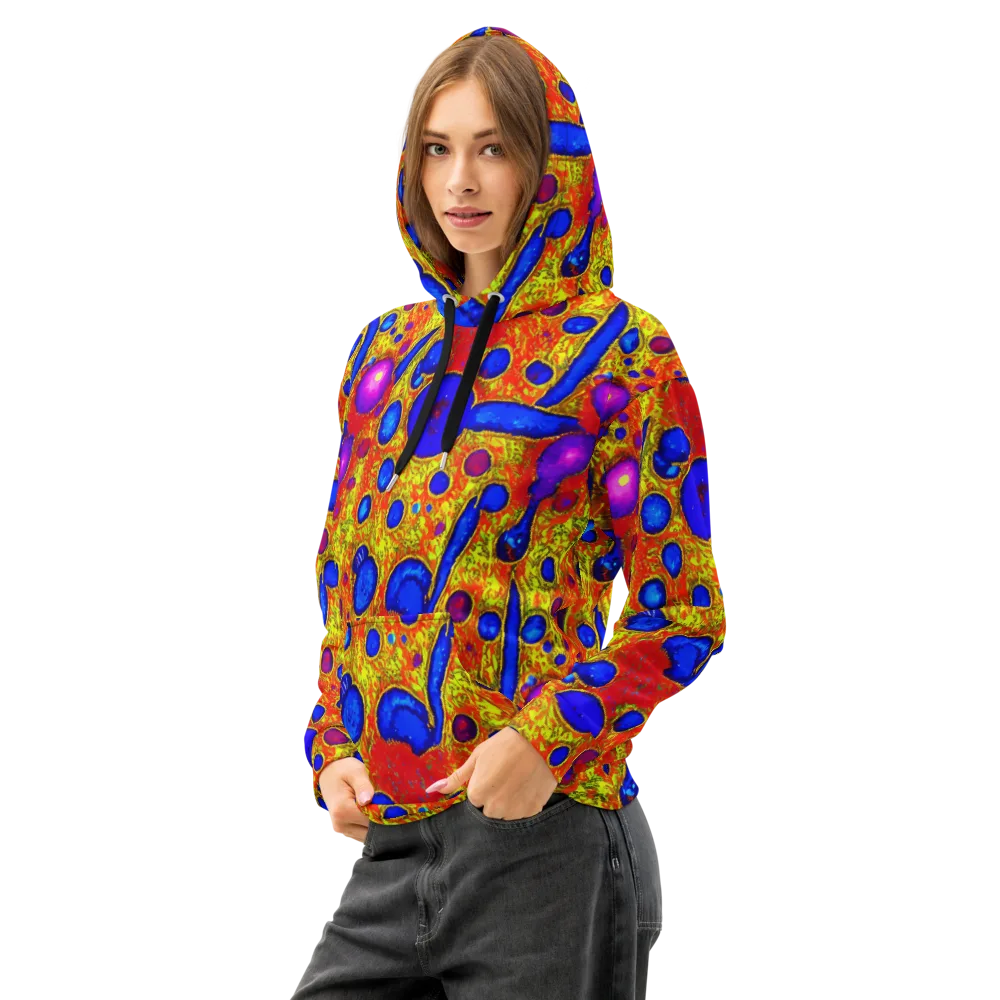 Cobalt Lava on Cotton Hoodie — Left Front