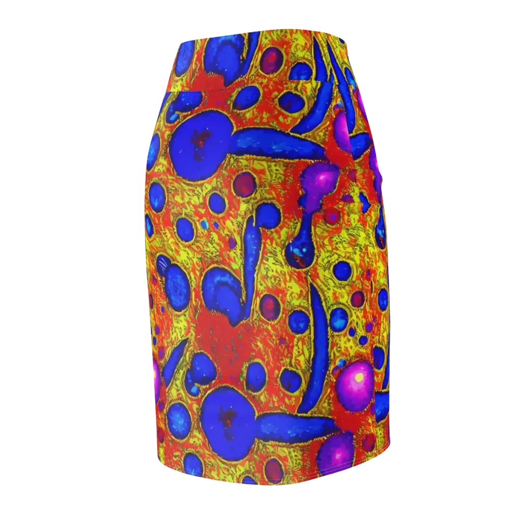 Cobalt Lava on Pencil Skirt — Back Side