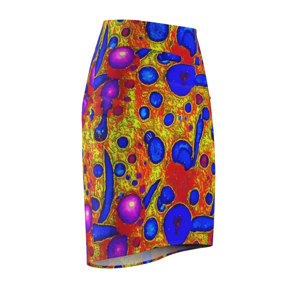 Cobalt Lava on Pencil Skirt — Front Side