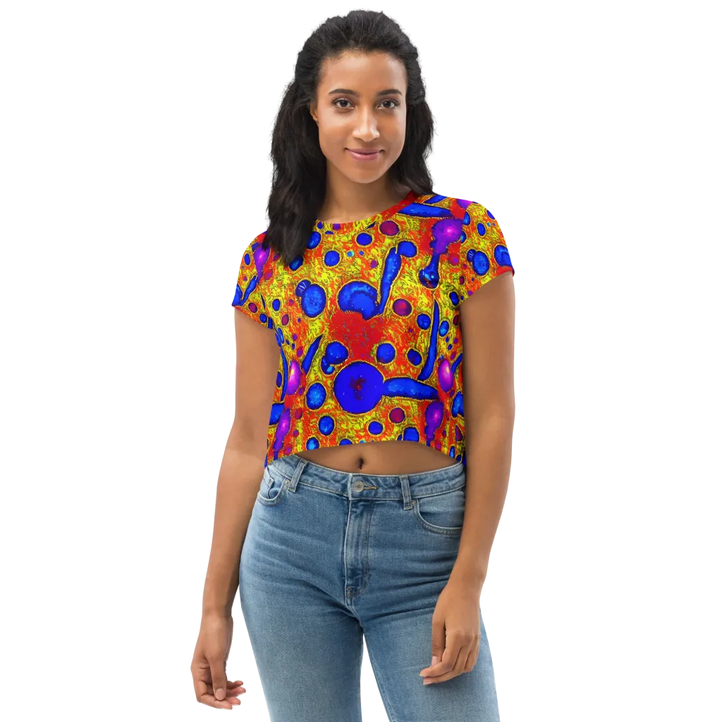 Cobalt Lava on Crop Tee — Front