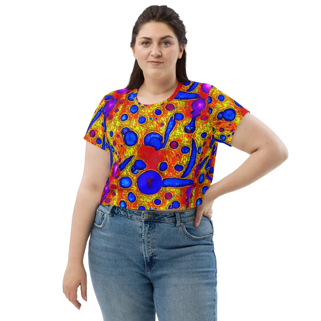 Cobalt Lava on Crop Tee — Front