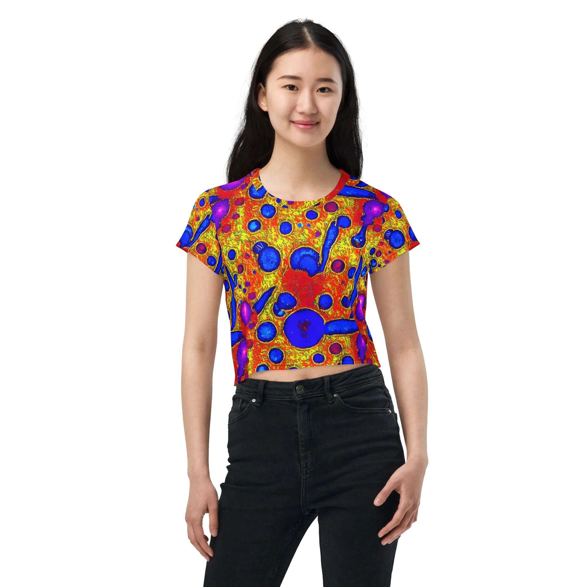 Cobalt Lava on Crop Tee — Front