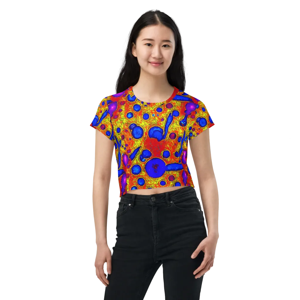 Cobalt Lava on Crop Tee — Front