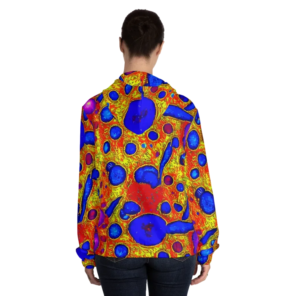 Cobalt Lava on Women's Full-Zip Hoodie — Back On Person