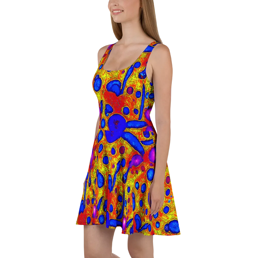 Cobalt Lava on Skater Dress — Left