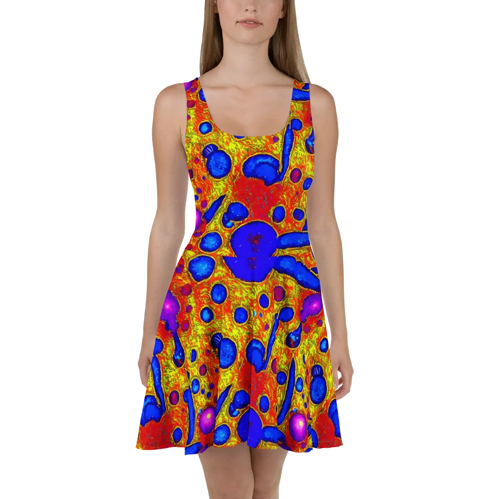 Cobalt Lava on Skater Dress — Front