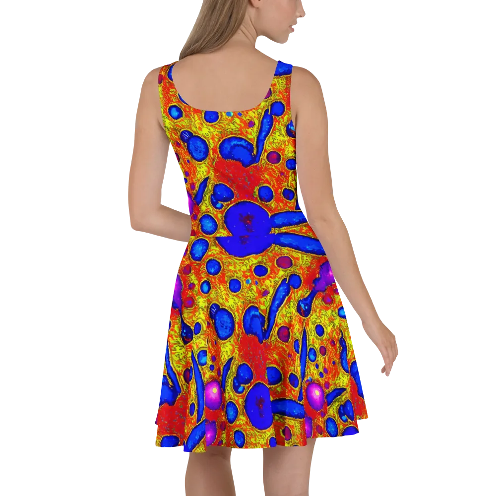 Cobalt Lava on Skater Dress — Back