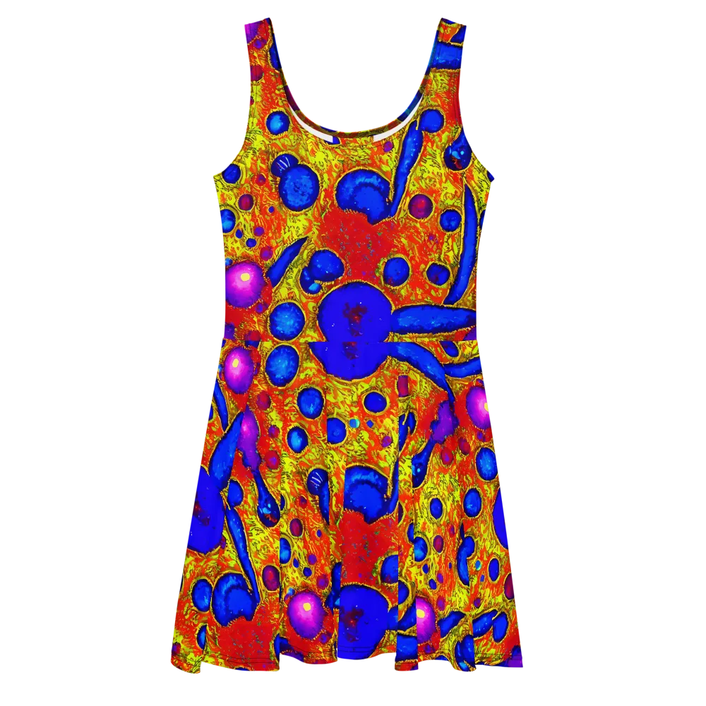 Cobalt Lava on Skater Dress — Front
