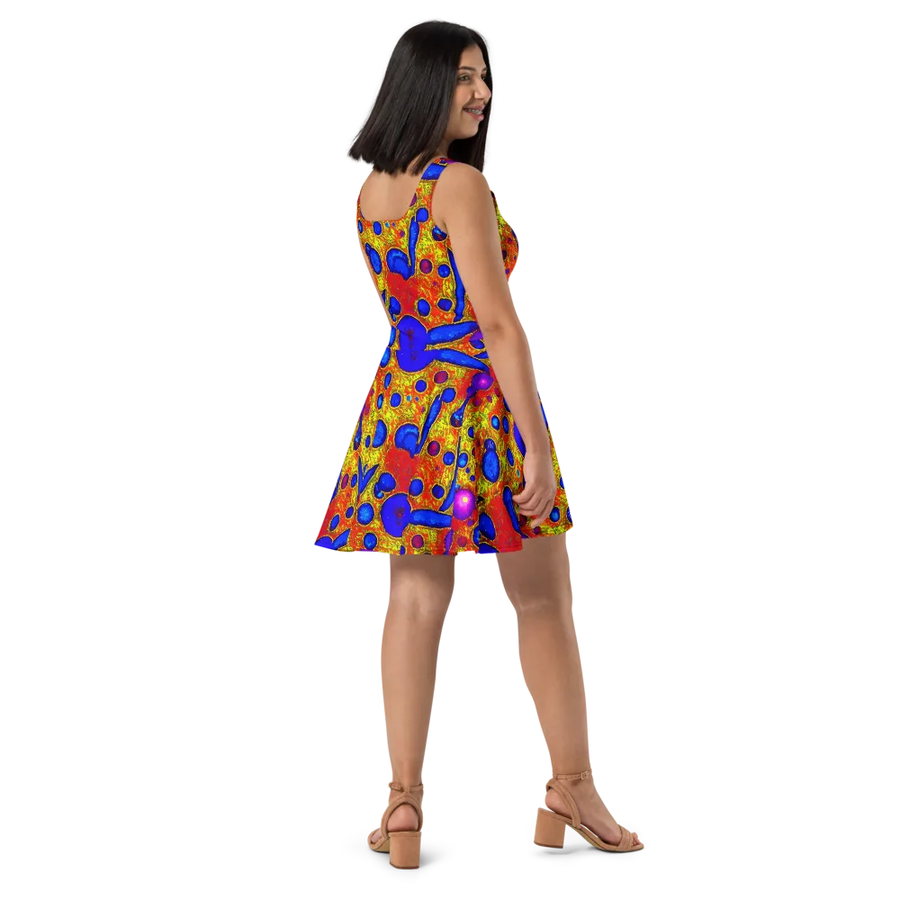 Cobalt Lava on Skater Dress — Right