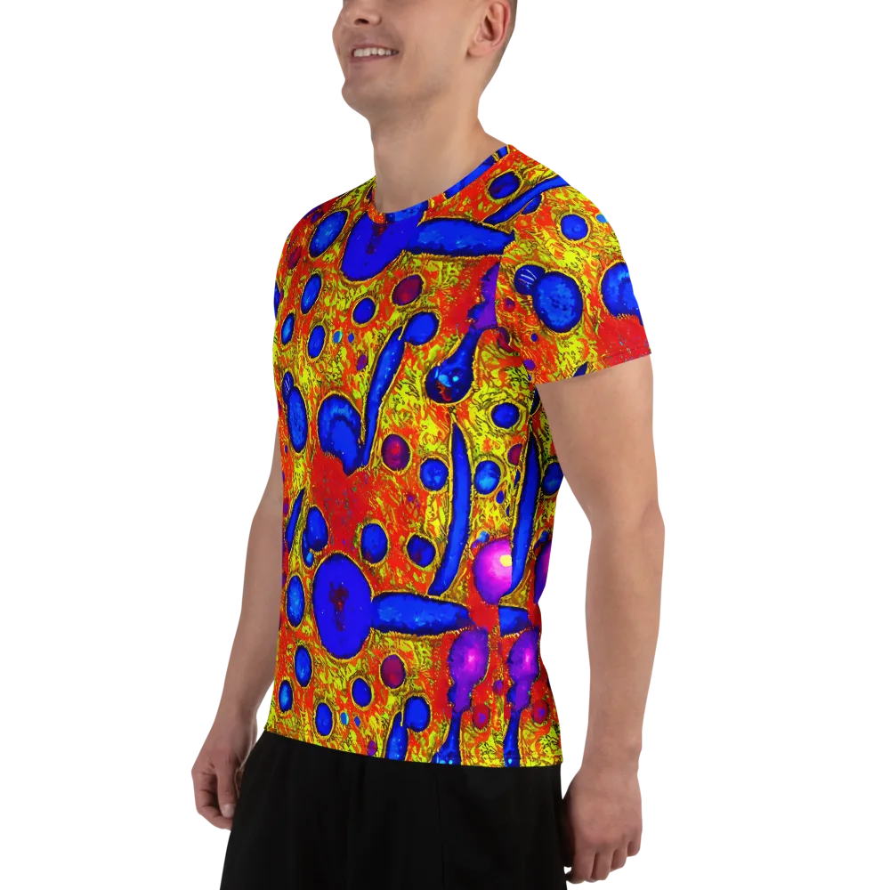 Cobalt Lava on Men's Athletic T-Shirt — Left