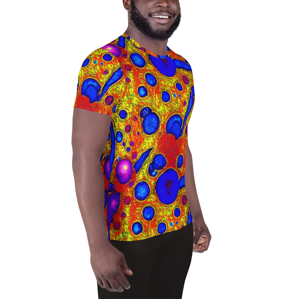 Cobalt Lava on Men's Athletic T-Shirt — Right