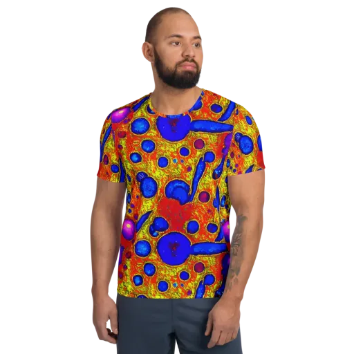 Cobalt Lava on a Men's Athletic T-Shirt