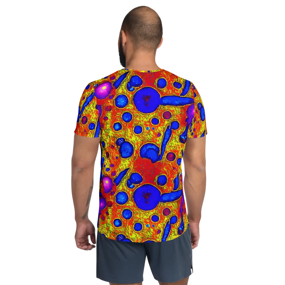 Cobalt Lava on Men's Athletic T-Shirt — Back