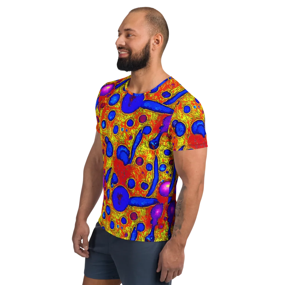 Cobalt Lava on Men's Athletic T-Shirt — Left