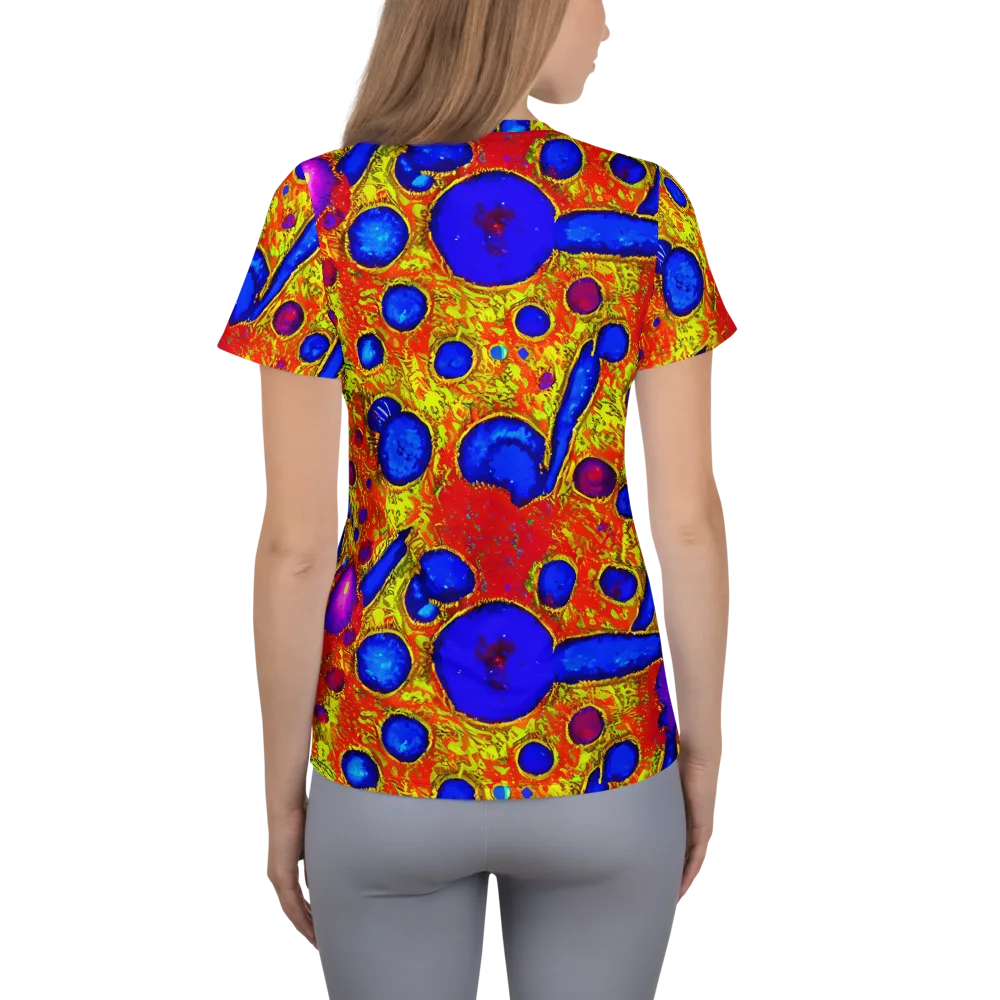 Cobalt Lava on Women's Athletic T-Shirt — Back