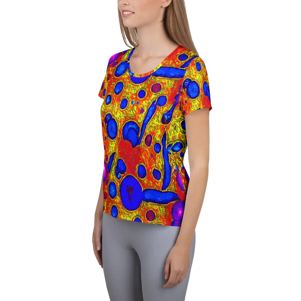 Cobalt Lava on Women's Athletic T-Shirt — Left