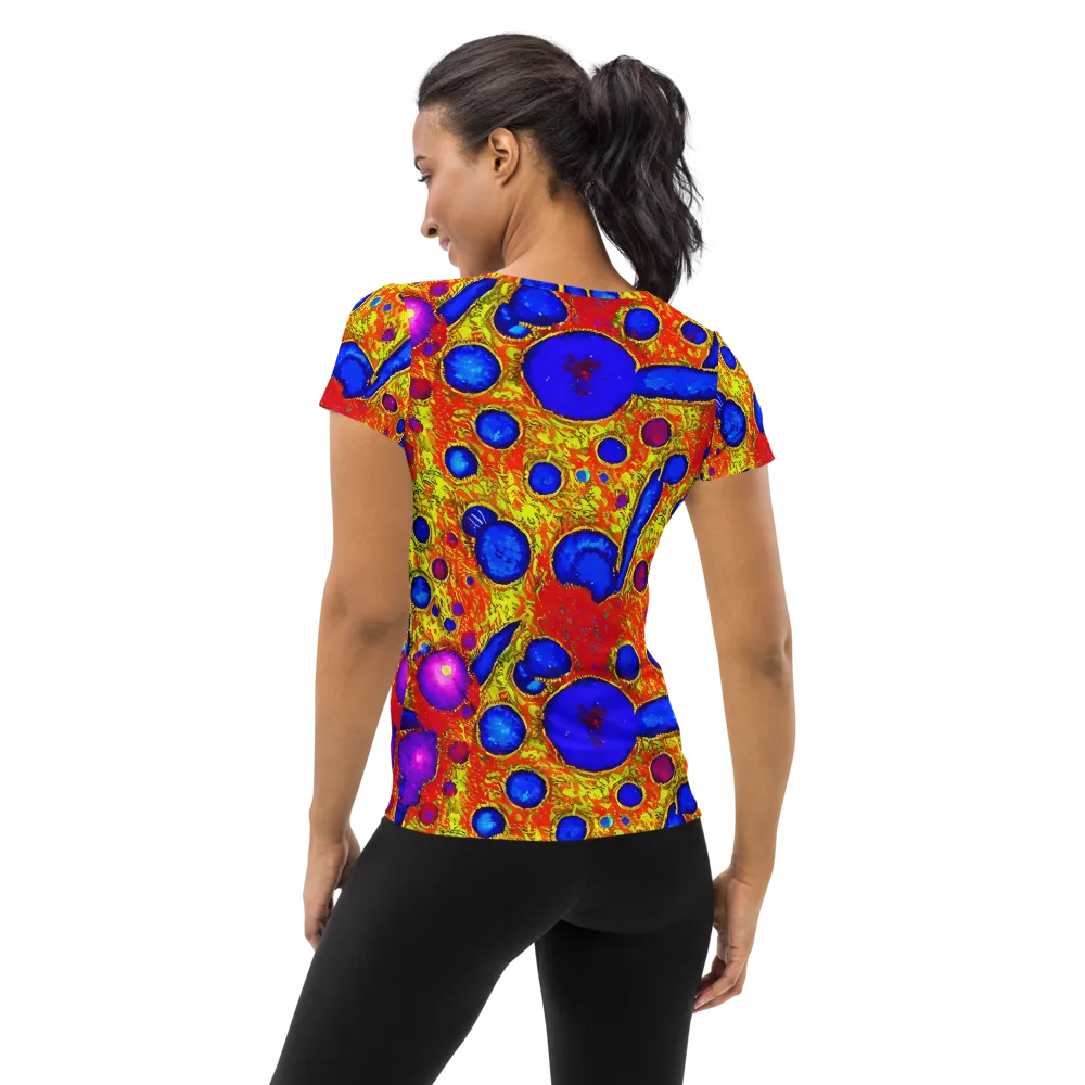 Cobalt Lava on Women's Athletic T-Shirt — Back