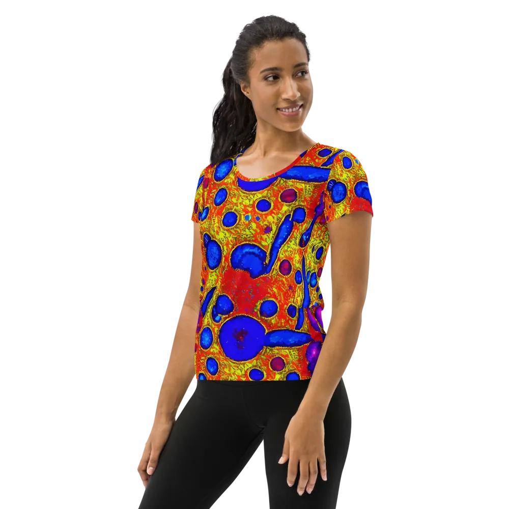 Cobalt Lava on Women's Athletic T-Shirt — Left