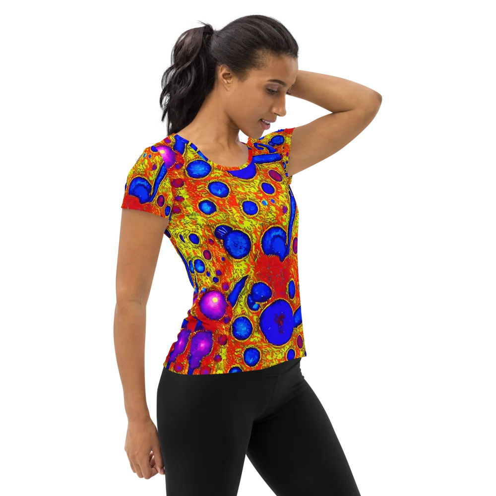 Cobalt Lava on Women's Athletic T-Shirt — Right