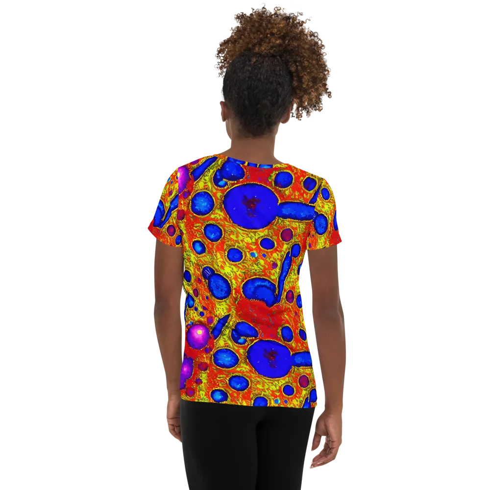 Cobalt Lava on Women's Athletic T-Shirt — Back