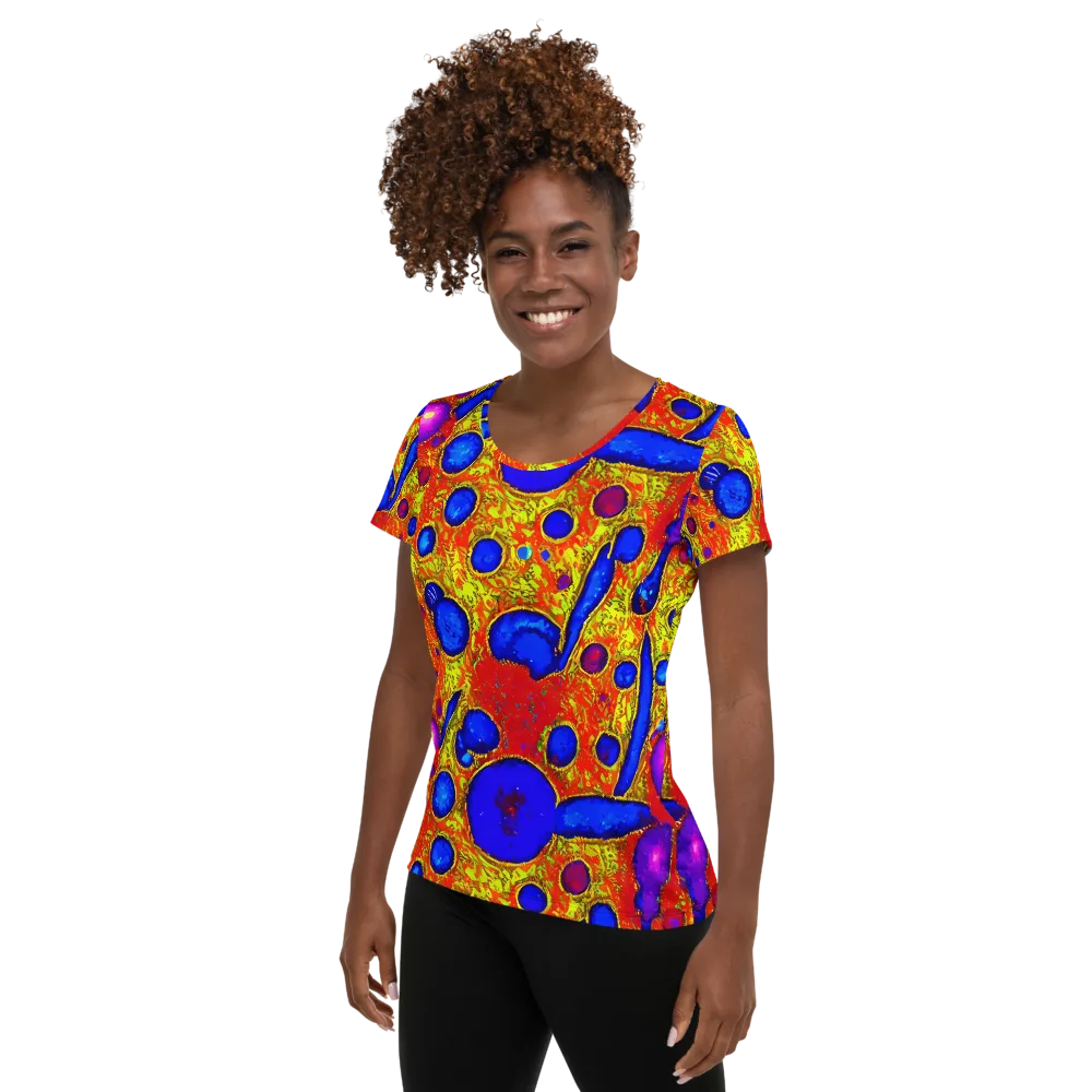 Cobalt Lava on Women's Athletic T-Shirt — Left