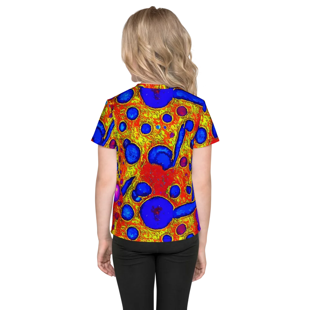 Cobalt Lava on Kids Crew Neck T-Shirt — Back