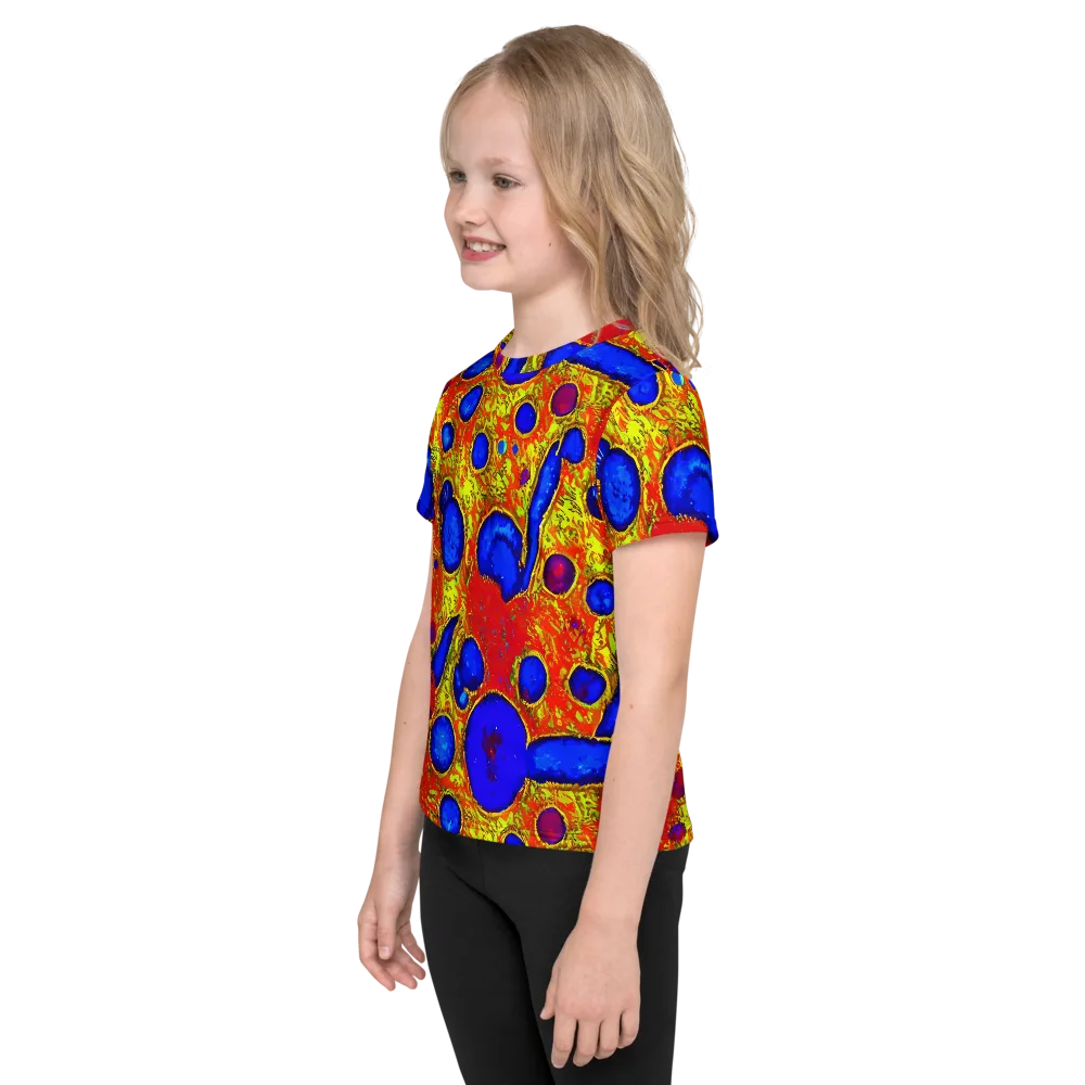 Cobalt Lava on Kids Crew Neck T-Shirt — Left