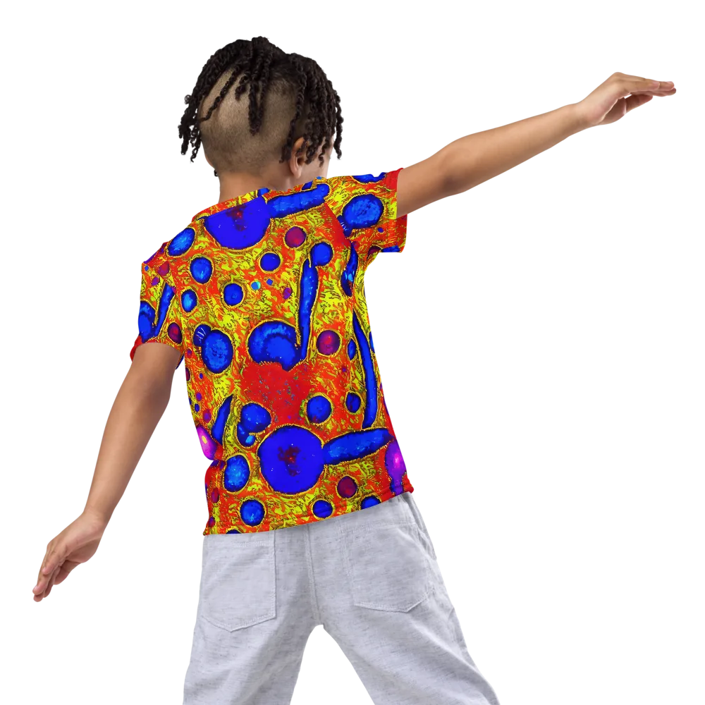 Cobalt Lava on Kids Crew Neck T-Shirt — Back