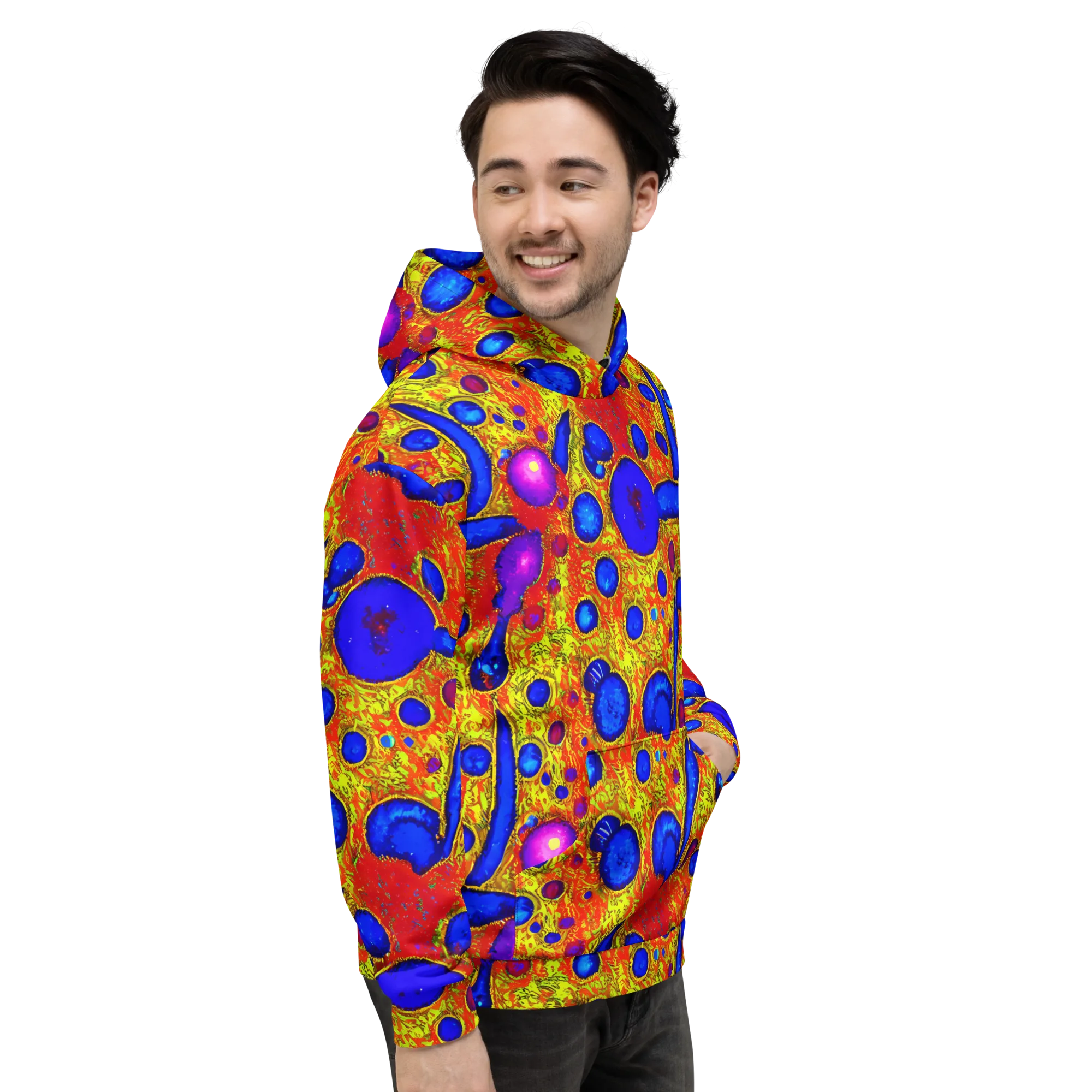 Cobalt Lava on Hoodie — Right