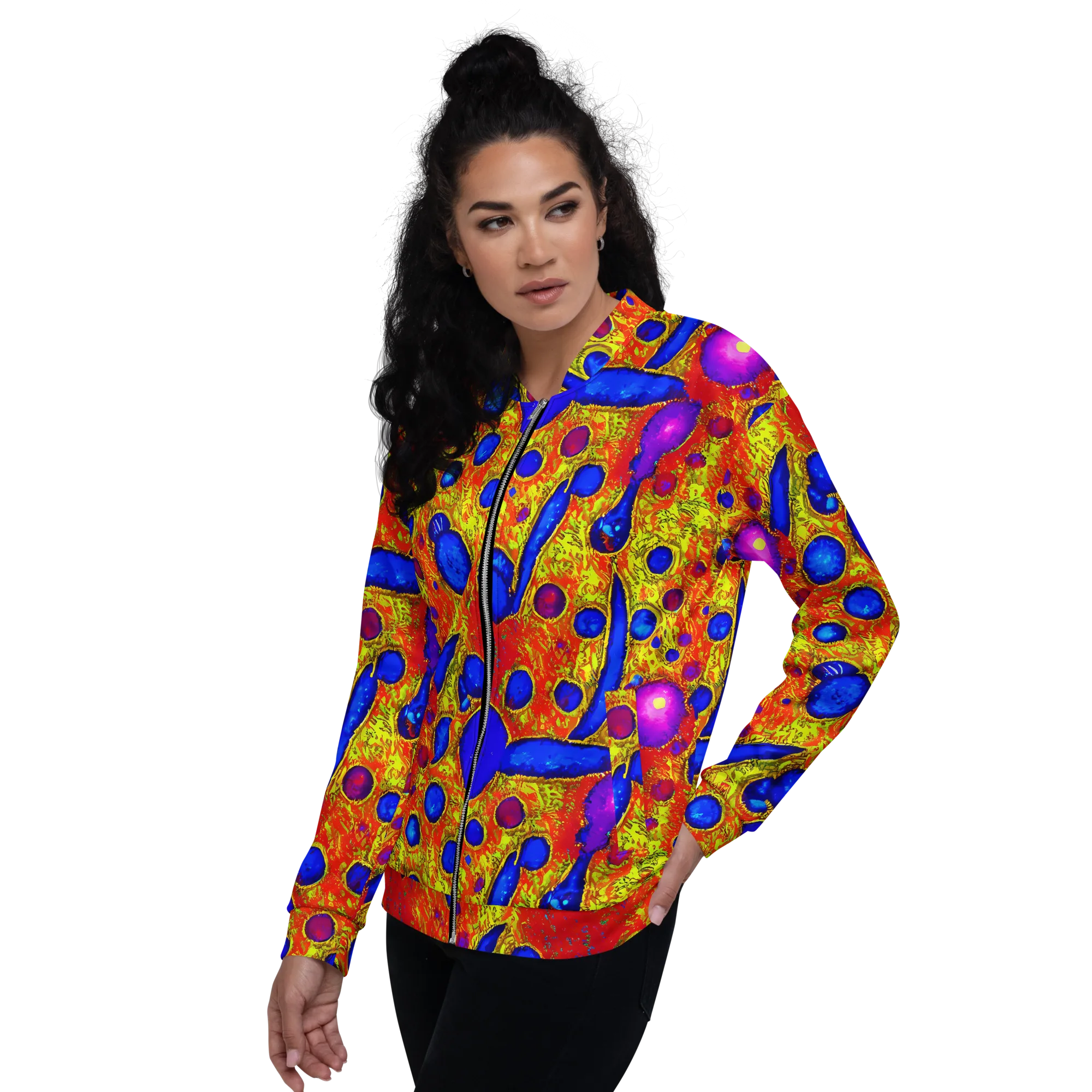 Cobalt Lava on Bomber Jacket — Left