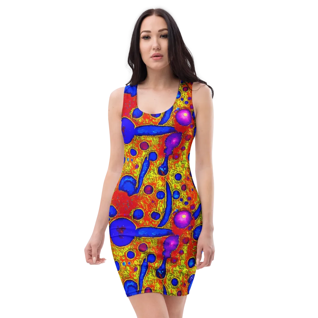 Cobalt Lava on Bodycon Dress — Front