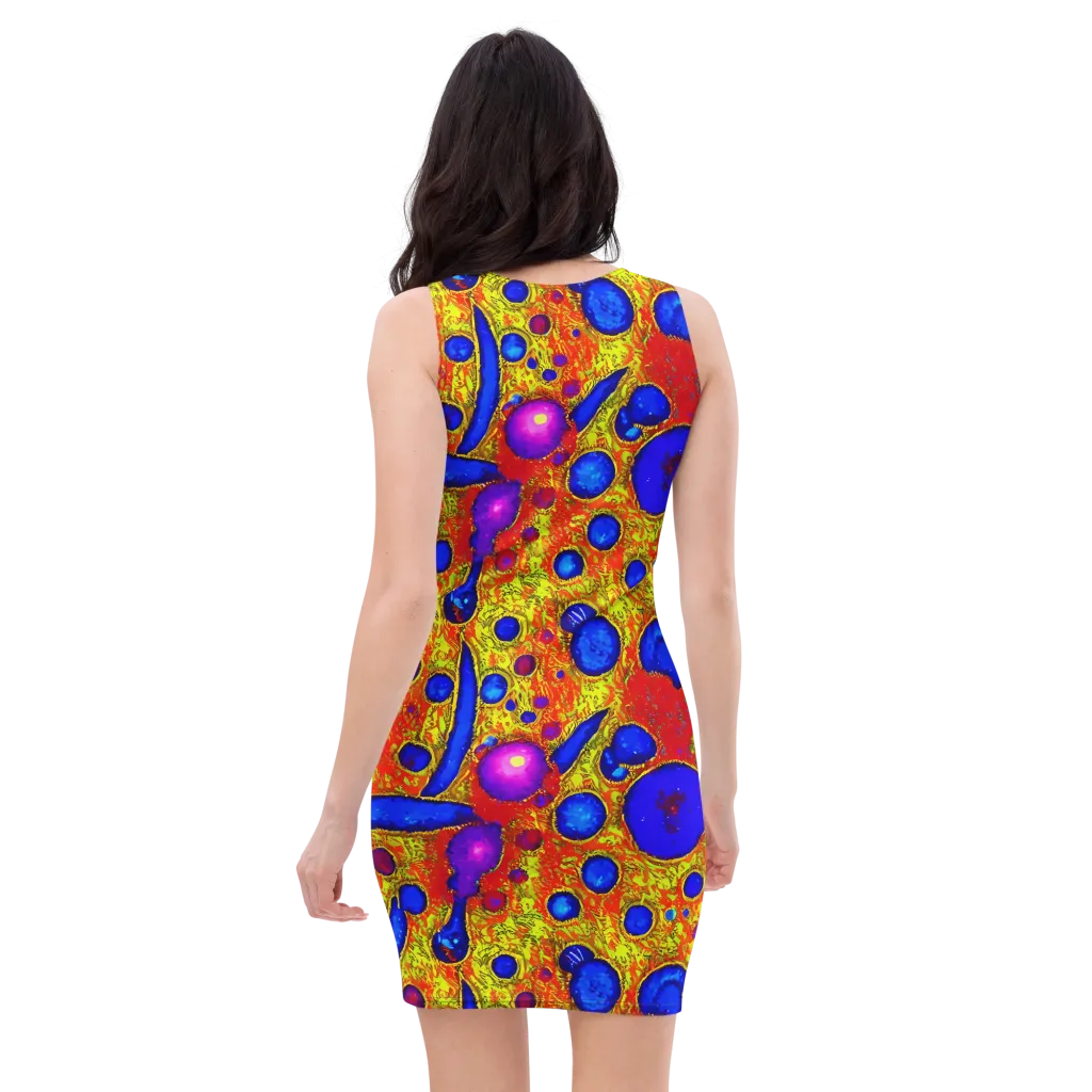 Cobalt Lava on Bodycon Dress — Back