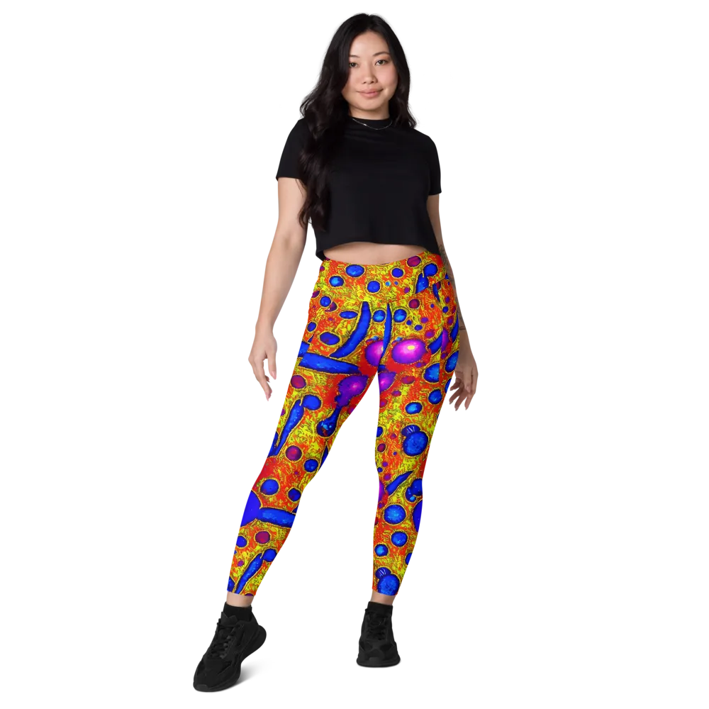 Cobalt Lava on Leggings with Pockets — Front