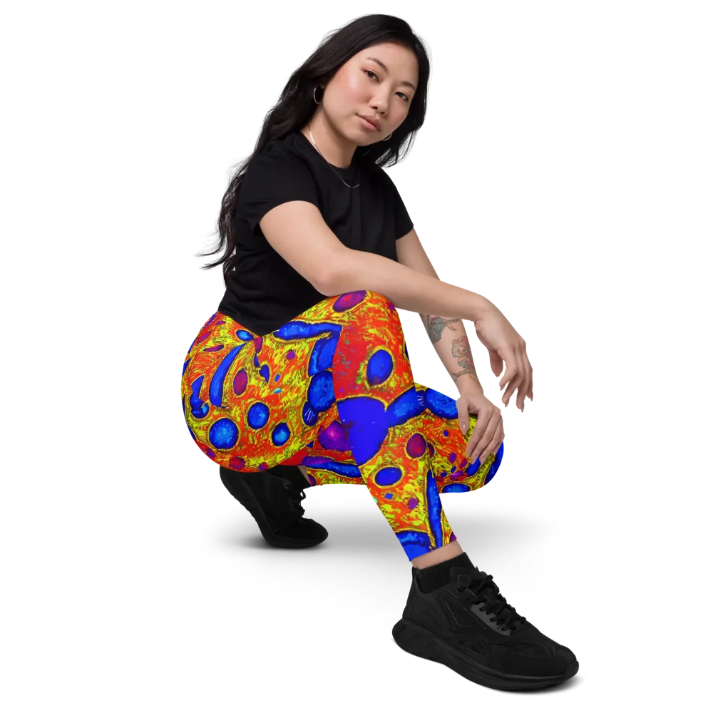 Cobalt Lava on Leggings with Pockets — Right Front