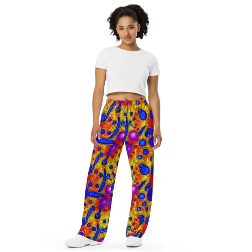 Cobalt Lava on a Wide-Leg Pants