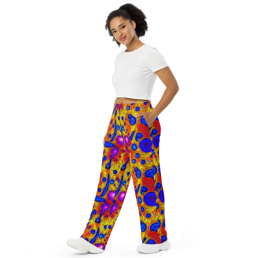 Cobalt Lava on Wide-Leg Pants — Left Front