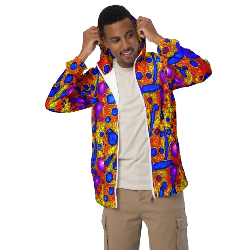 Cobalt Lava on a Men's Windbreaker