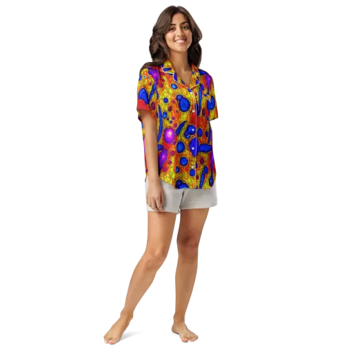 Cobalt Lava on a Women's Short Sleeve Pajama Top