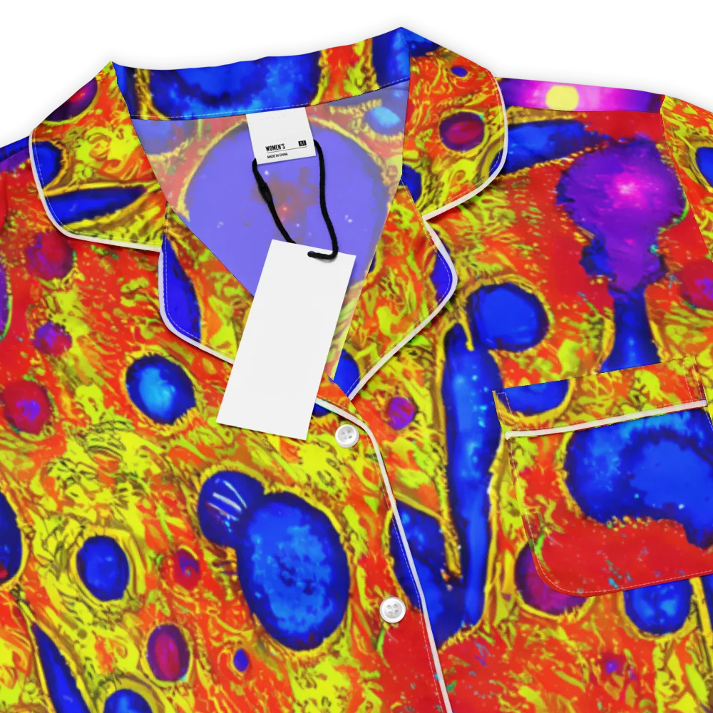 Cobalt Lava on Women's Short Sleeve Pajama Top — Product details