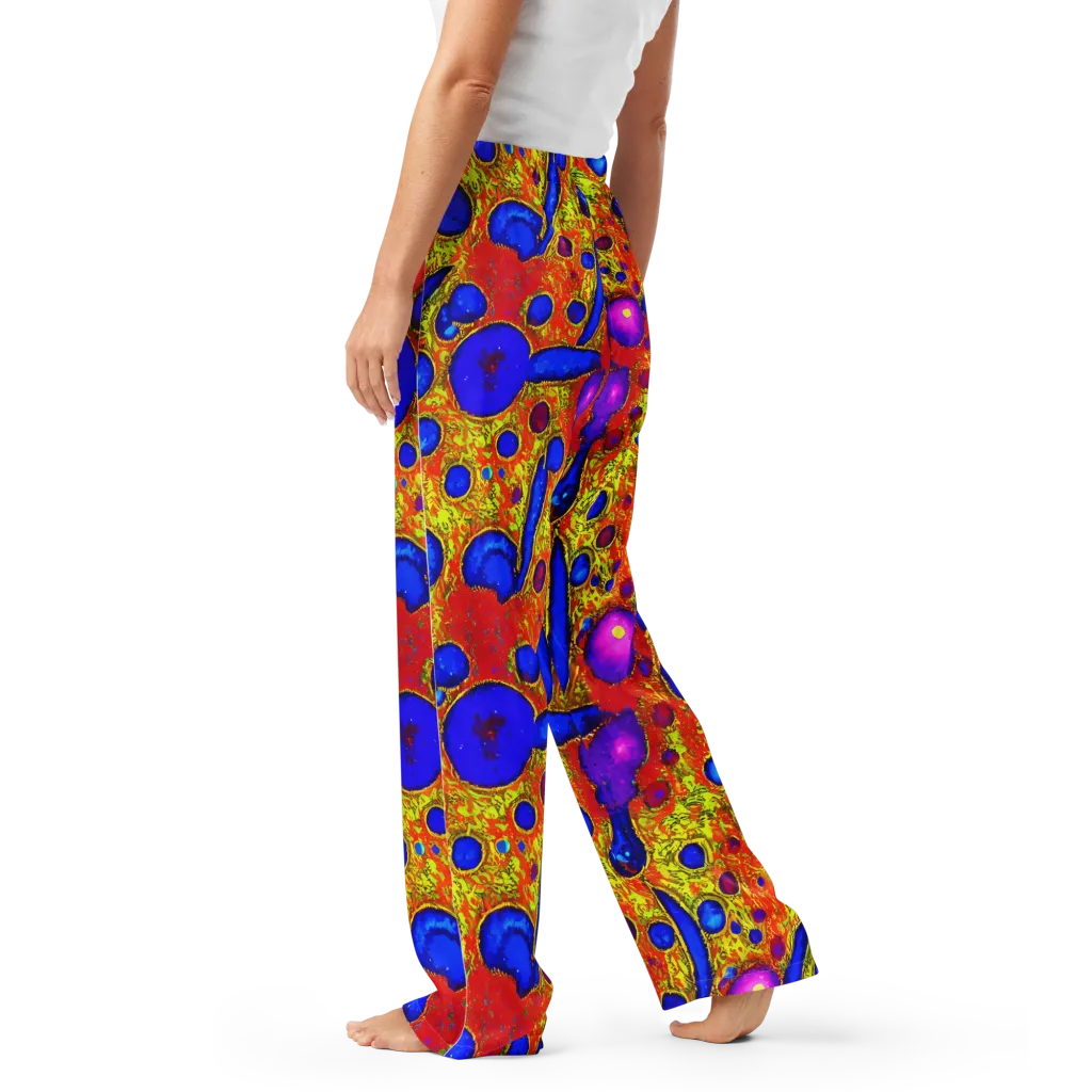 Cobalt Lava on Women's Pajama Pants — Left