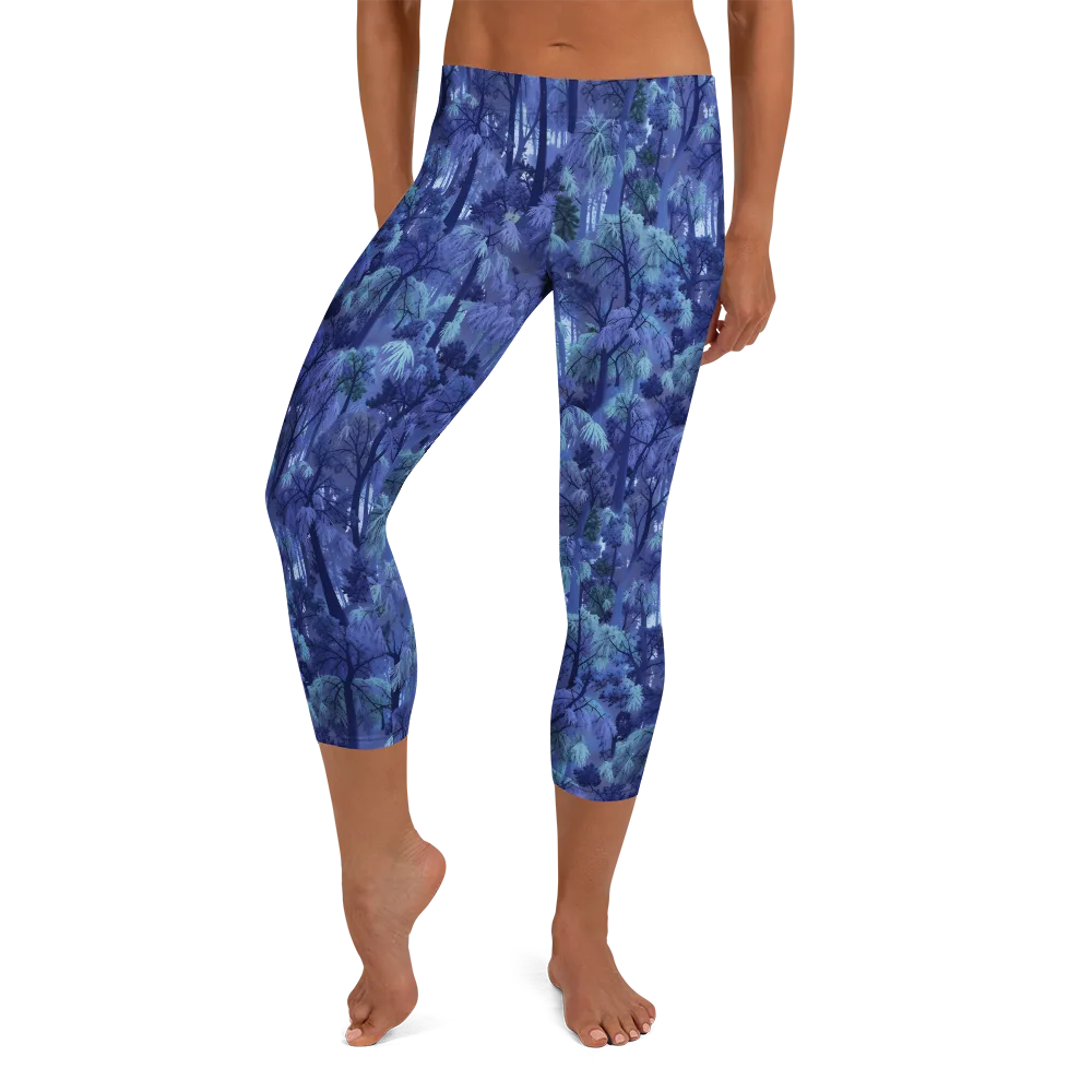 Moonlit Canopy on Capri Leggings — Front