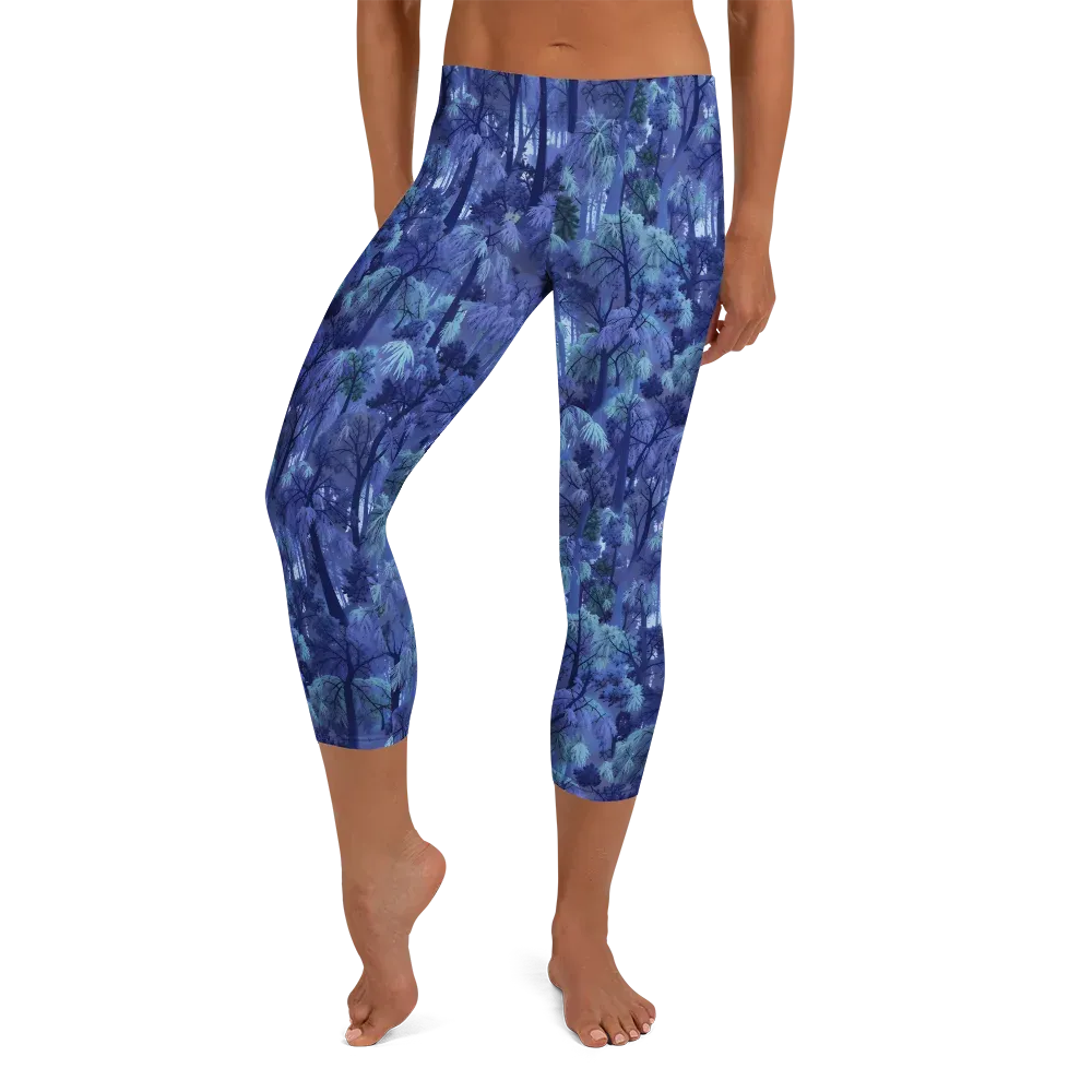 Moonlit Canopy on Capri Leggings — Front