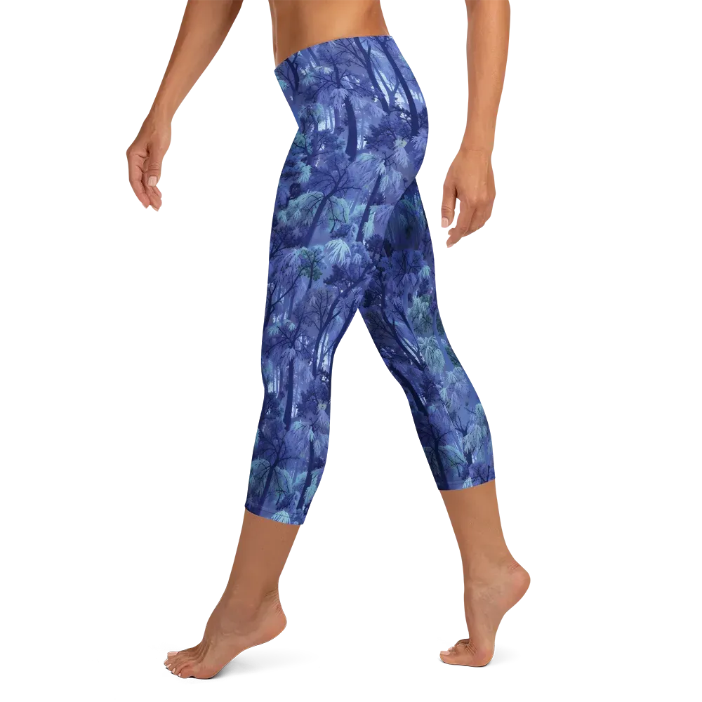 Moonlit Canopy on Capri Leggings — Left