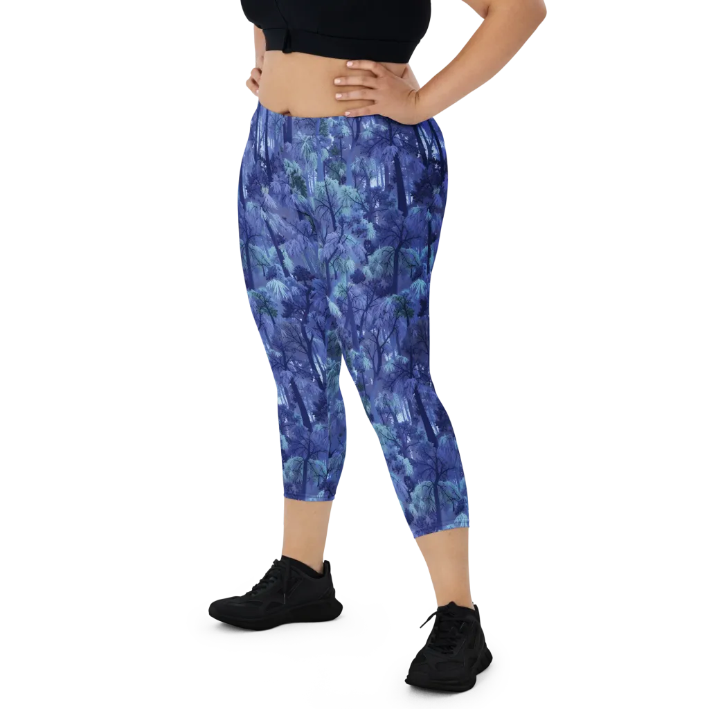 Moonlit Canopy on Capri Leggings — Front