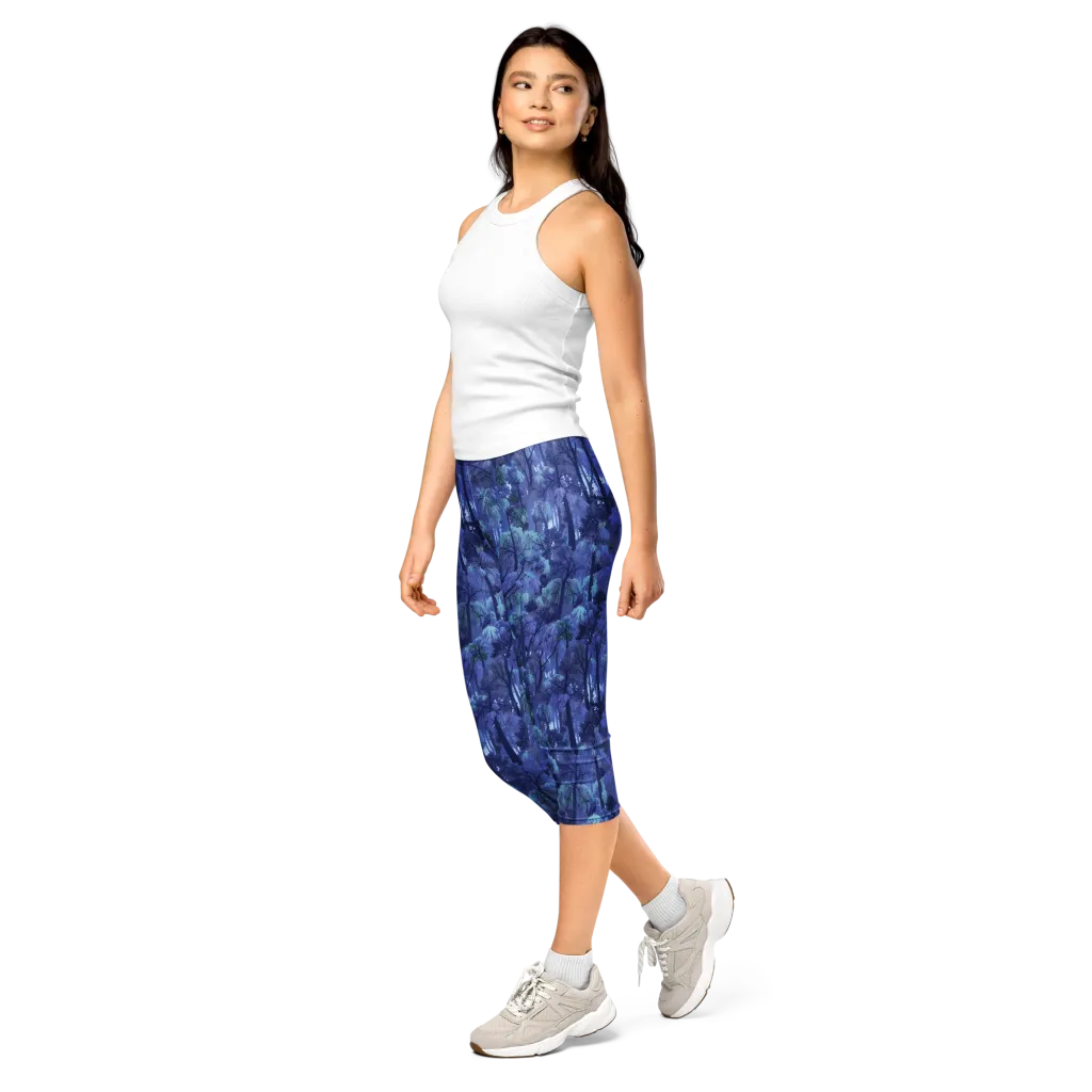 Moonlit Canopy on Capri Leggings — Left Front