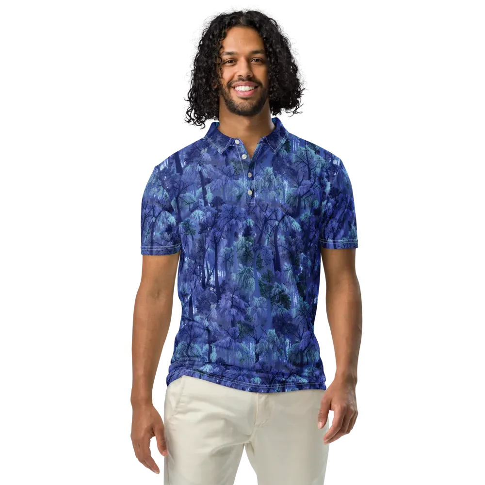 Moonlit Canopy on Men's Slim Fit Polo Shirt — Front