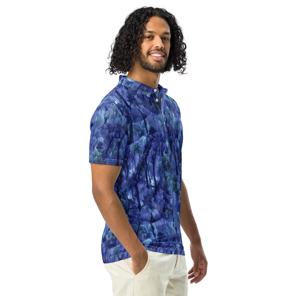 Moonlit Canopy on Men's Slim Fit Polo Shirt — Right Front