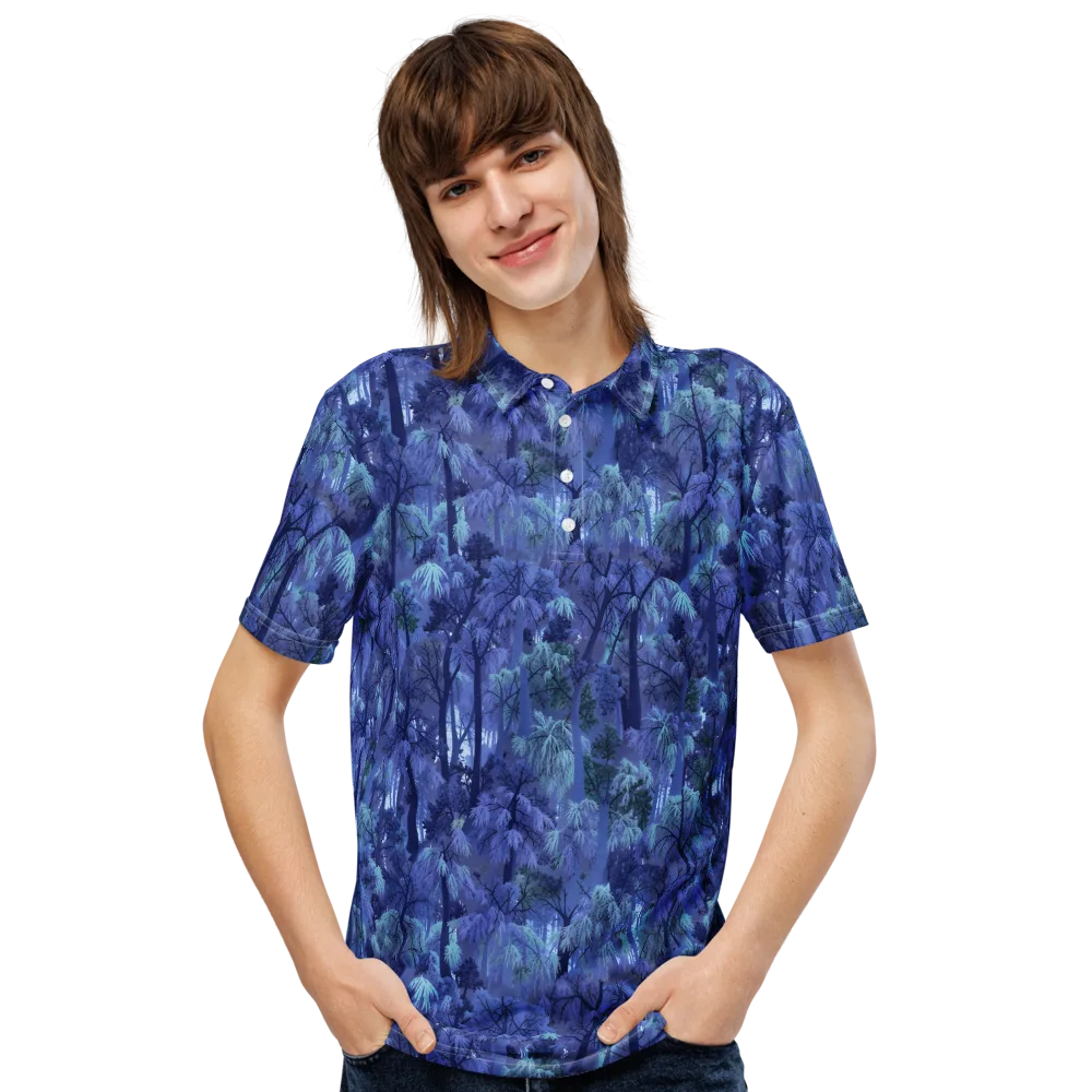 Moonlit Canopy on Men's Slim Fit Polo Shirt — Front