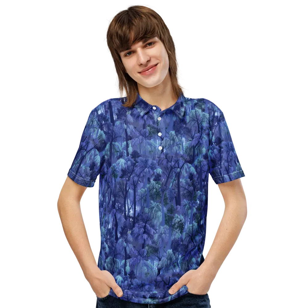 Moonlit Canopy on Men's Slim Fit Polo Shirt — Front